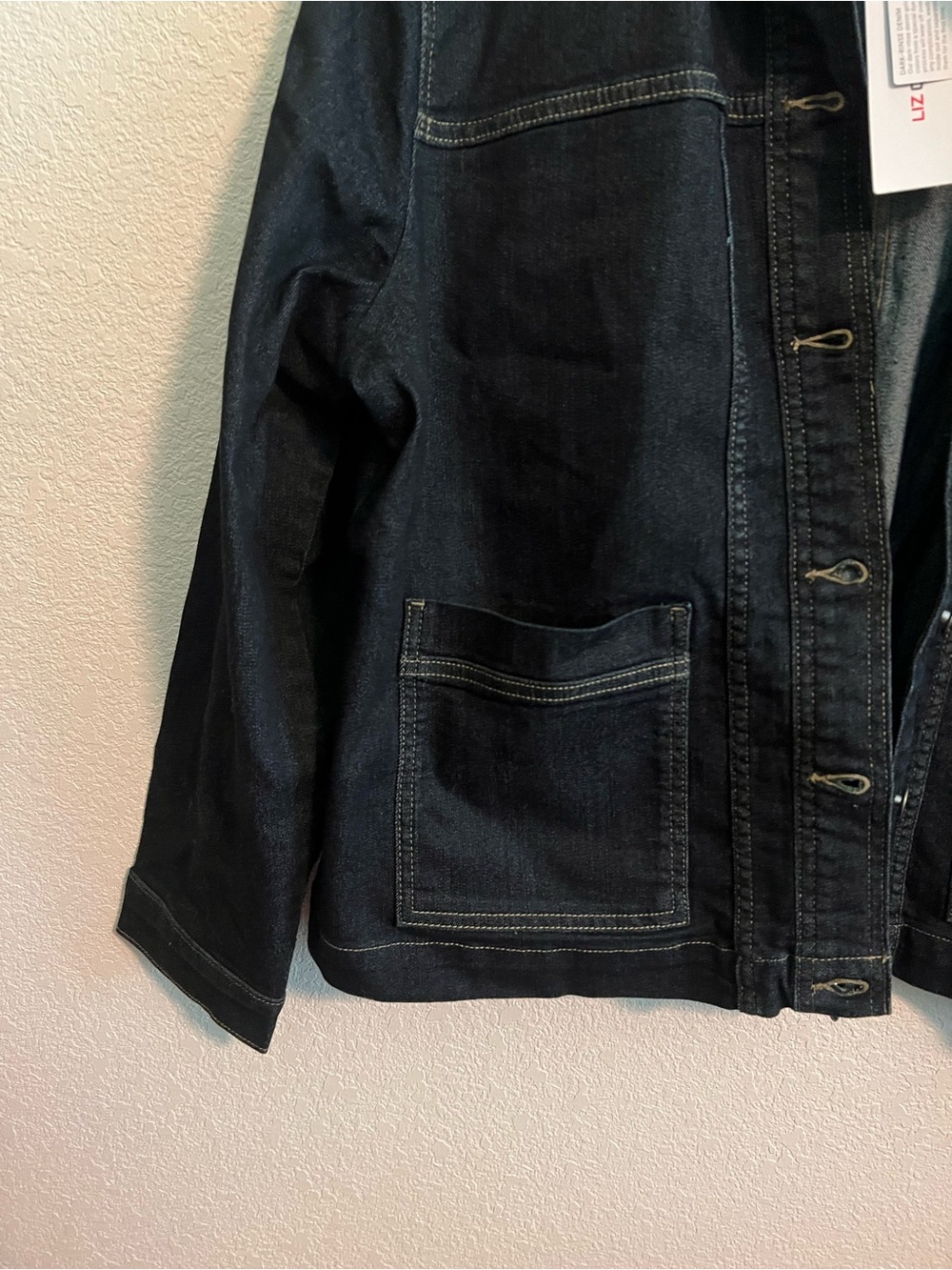 NWT Liz Claiborne Black Denim Jacket with Patch Pockets XXL - Picture 4 of 10